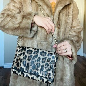Cheetah Prind foldover shoulder bag